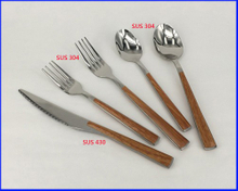 日式原木不锈钢餐具 刀叉勺套装 木柄汤匙 叉子 430餐刀 环保餐具 最佳礼赠品首选